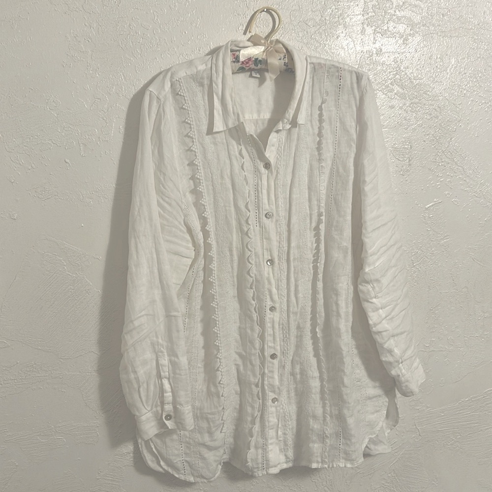 White Linen Button Up